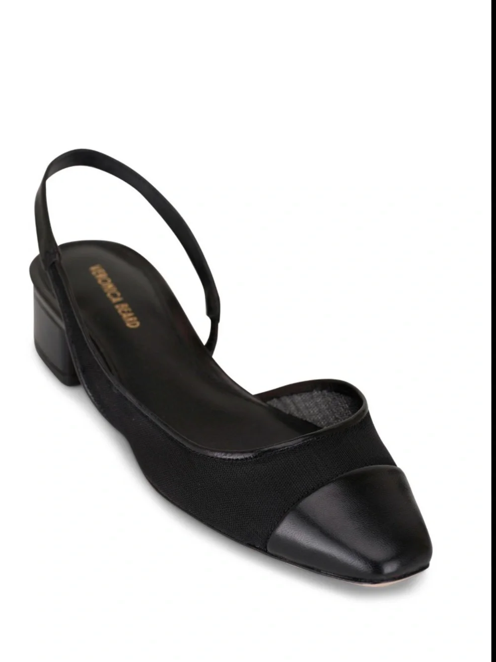 Like New 9.5 Veronica Beard Cecille Mesh Black Pointed Toe Slingback Flat